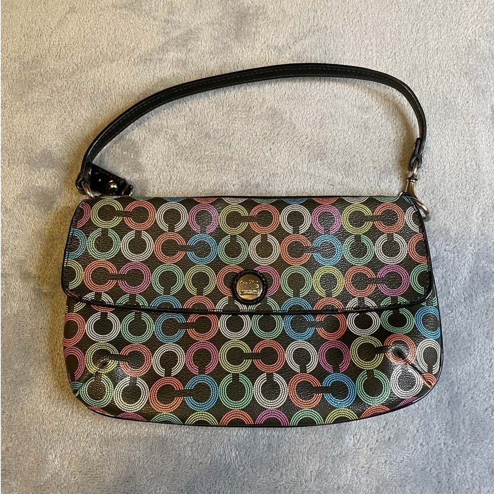 Coach Wristlet / Shoulder Multicolor C Signature Leather Everyday Pre-Owned